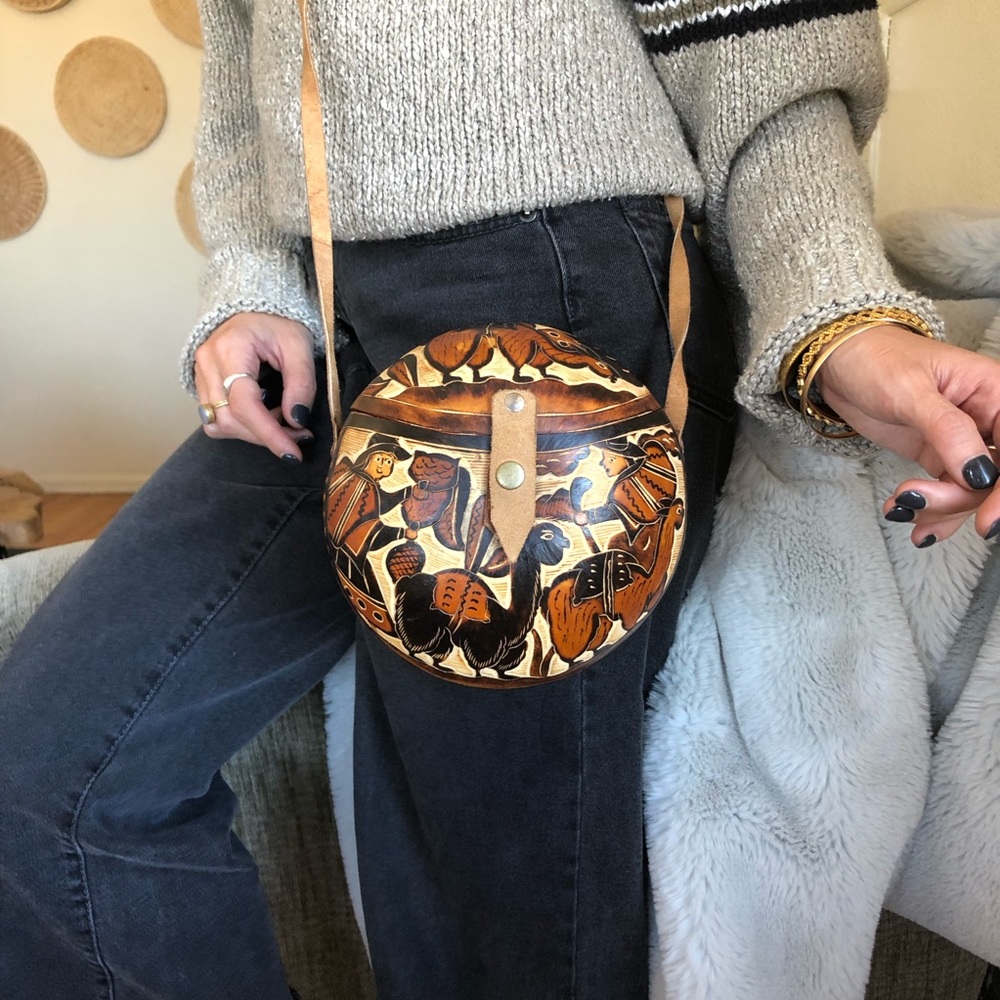 Vintage Boho Wood Purse